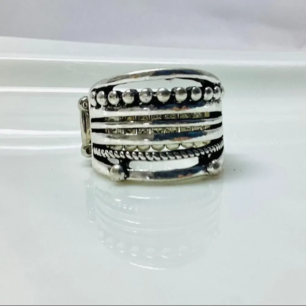 Silver Toned Stretch Ring